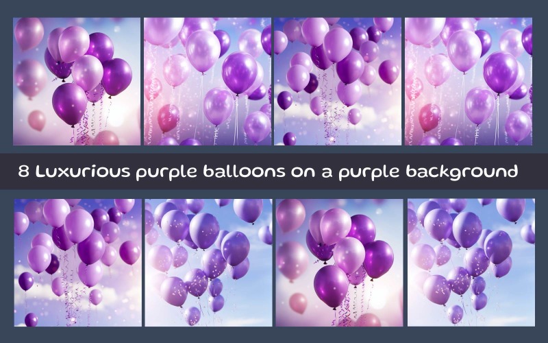 Luxurious purple balloons on a purple background Background
