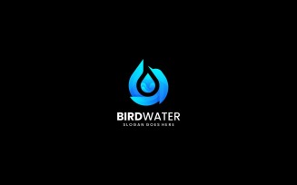 Modern Gradient Bird & Water Logo Design