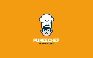PURECHEF – Mascot Cartoon Chef Logo Design