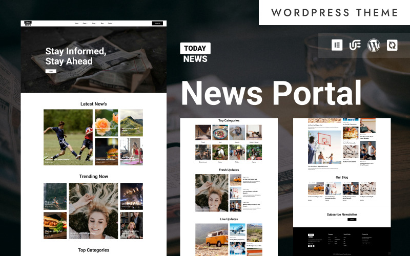 Today News - Modern News Portal & Magazine WordPress Elementor Theme WooCommerce Theme