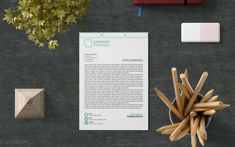 Creative Letterhead Template Design (02) Corporate Identity