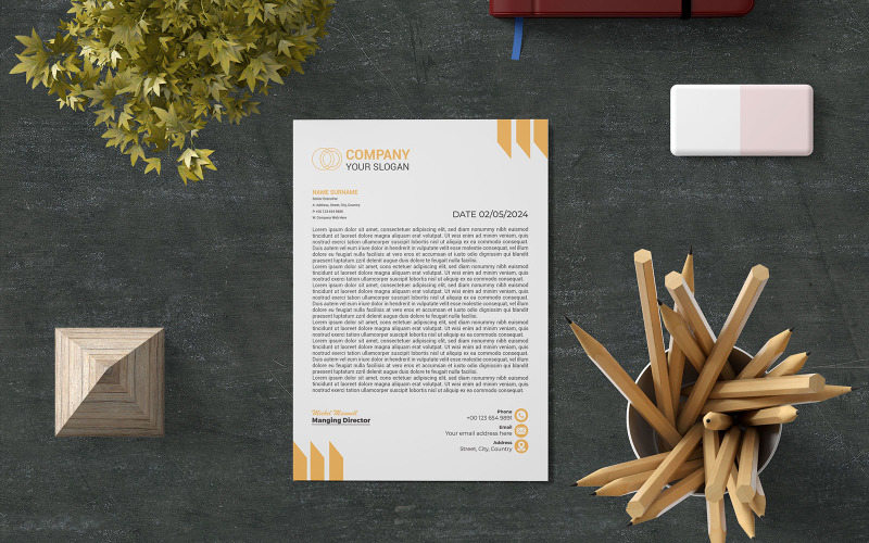 Creative Letterhead Template Design (04) Corporate Identity
