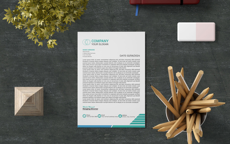 Creative Letterhead Template Design (06) Corporate Identity
