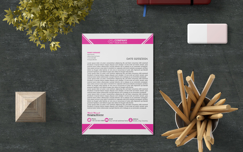 Creative Letterhead Template Design (09) Corporate Identity