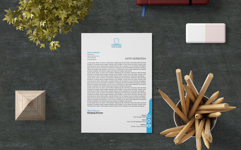 Creative Letterhead Template Design (19) Corporate Identity
