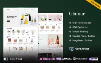 Glamar - Cosmetics, Skin Care and Beauty Products Elementor WooCommerce Theme