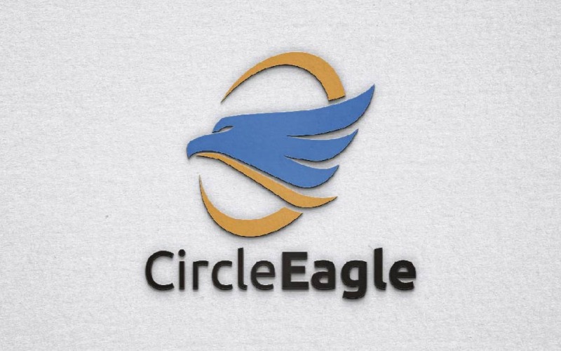 Circle Eagle Hawk Falcon Bird Animal Head Mascot Business Logo Template
