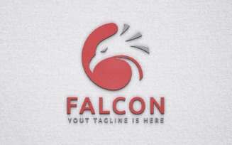 Circle Eagle Hawk Falcon Bird Animal Head Mascot Negative Space Business Logo Template