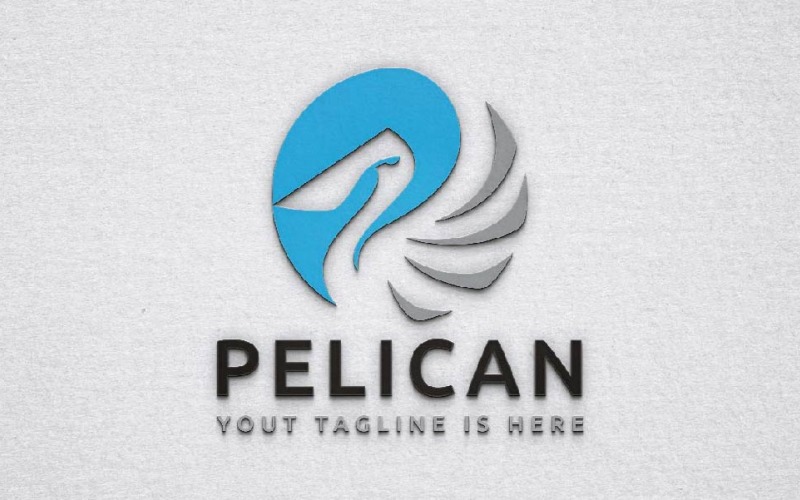 Circle Pelican Bird Animal Nature Negative Space Business Logo Template