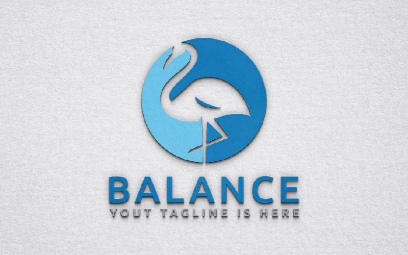 Circle Stork Bird Animal Negative Space Balance Business Logo Template