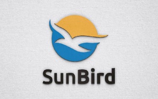 Circle Sun Bird Animal Flying Freedom Business Logo Template