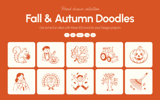 Fall and Autumn Doodle Set