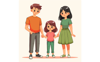 Illustration of Family Holding Hands