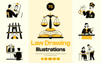 Law Drawing​​​ Illustration Set