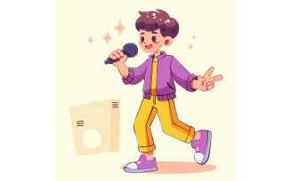 Singing Boy with Microphone