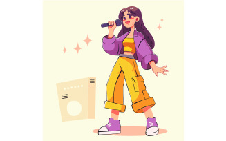 Singing Character with Microphone