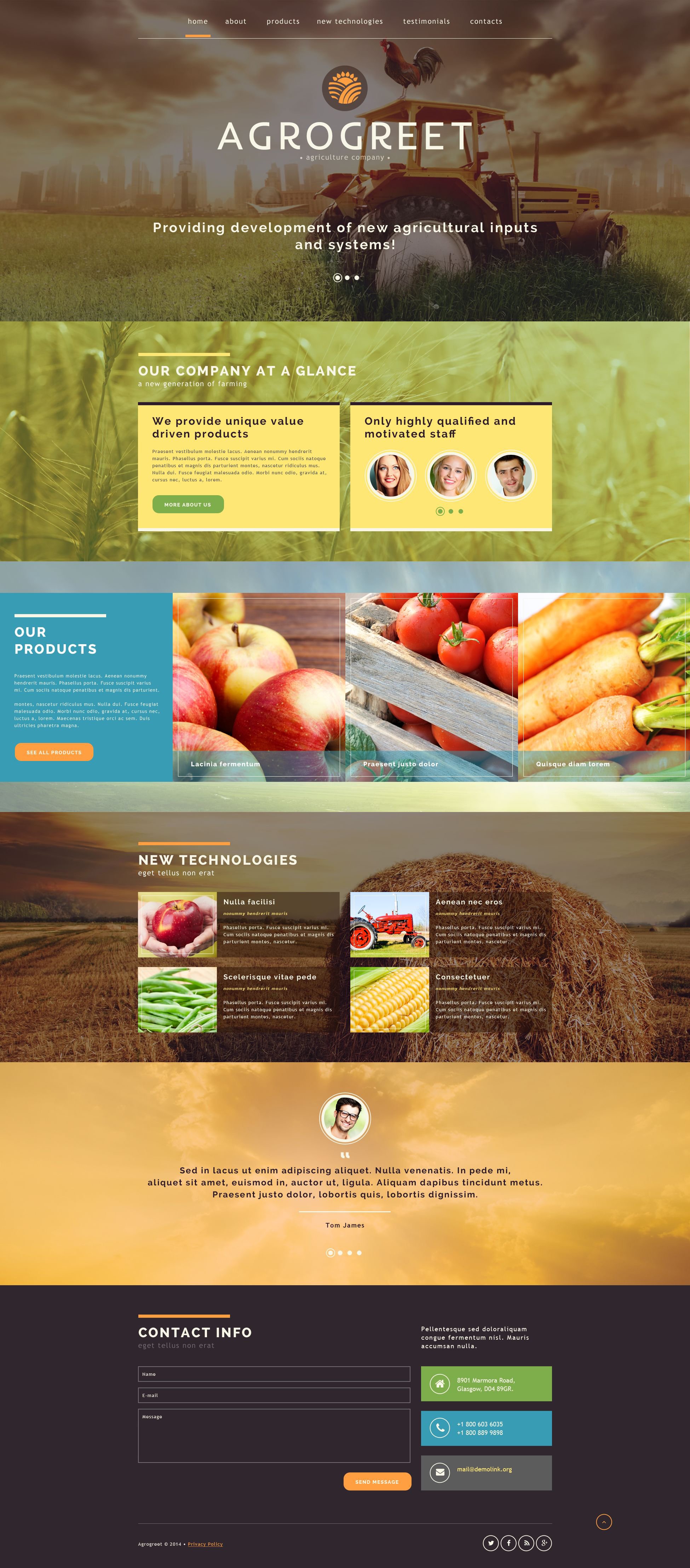 Agriculture Website Template 52074
