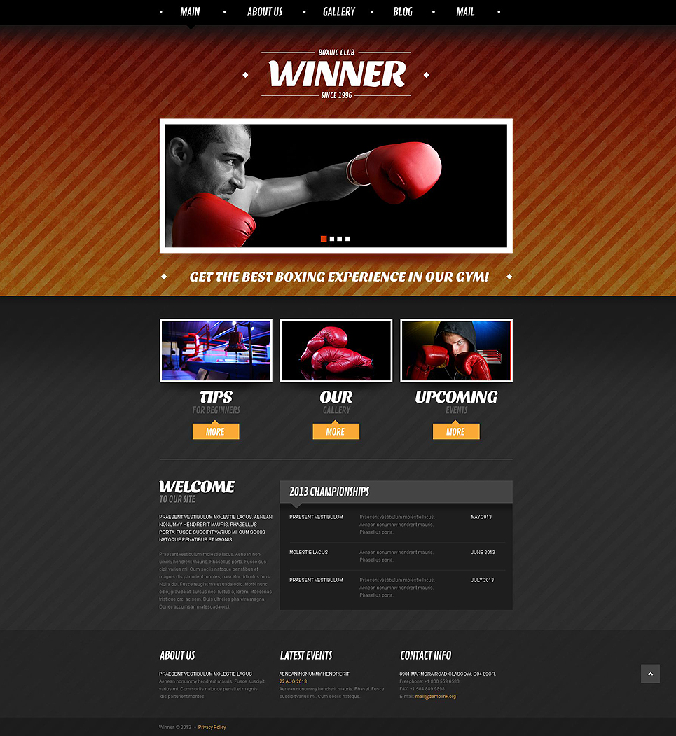 Boxing Responsive Joomla Template New Screenshots BIG