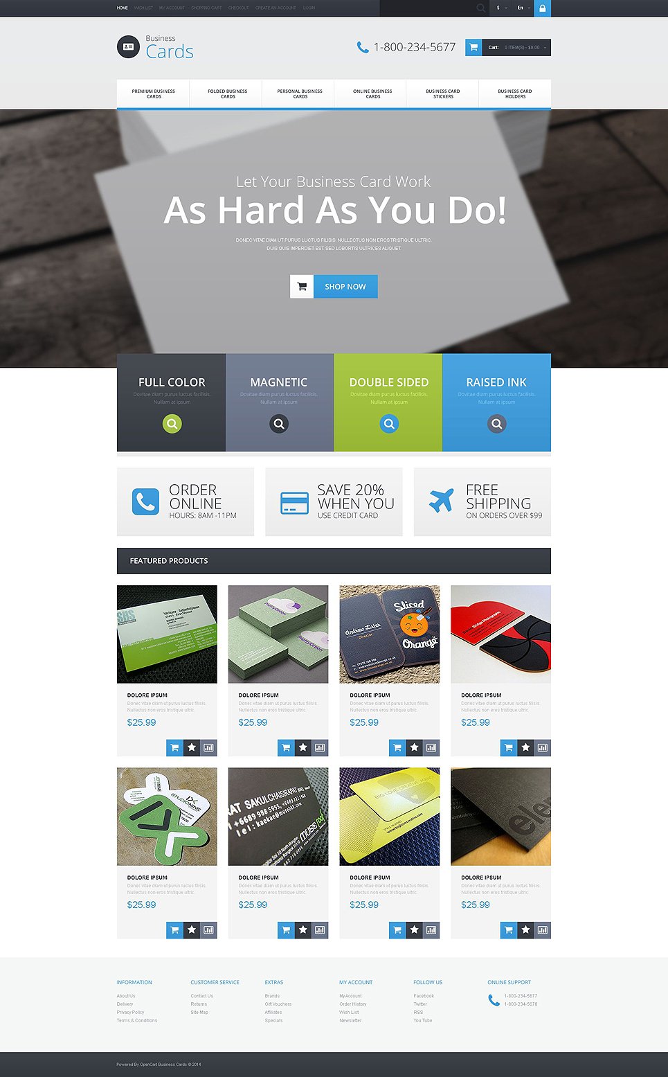 Business Card Provider OpenCart Template New Screenshots BIG