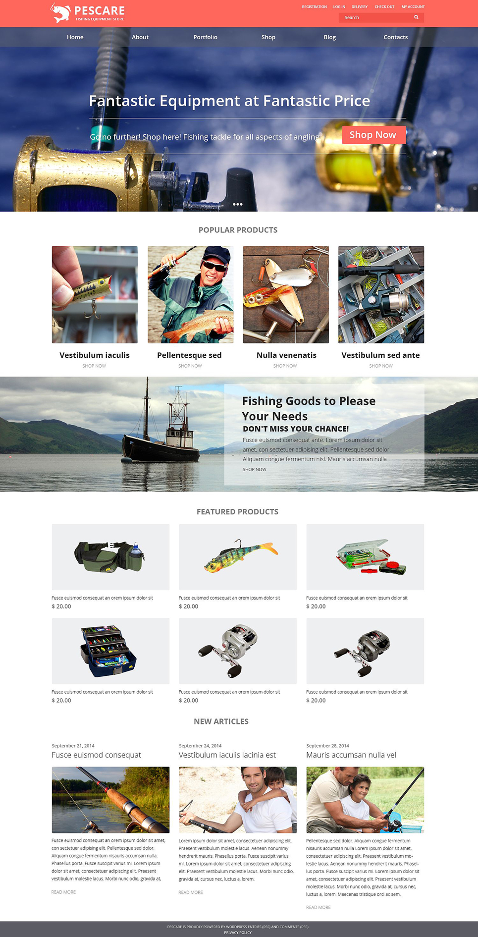 Fishing Gear WooCommerce Theme New Screenshots BIG