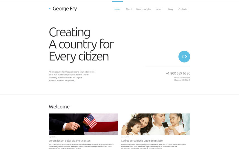 Political Candidate Responsive Website Template