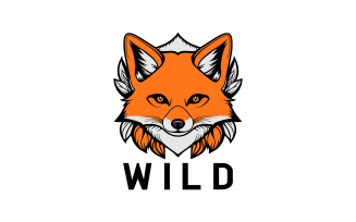 Cute Fox Head Logo Template
