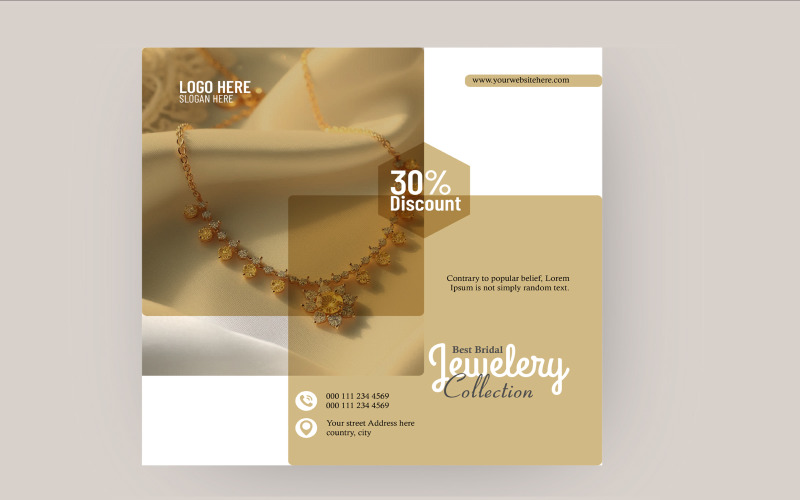 Elegance Jewelry Sale Instagram Post Design Social Media