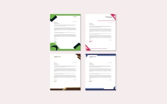 Four Modern Letterhead Template Design Set