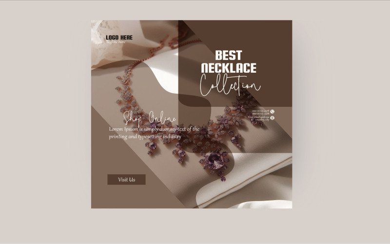 Luxury Bridal Jewelry shop Instagram post design template Social Media