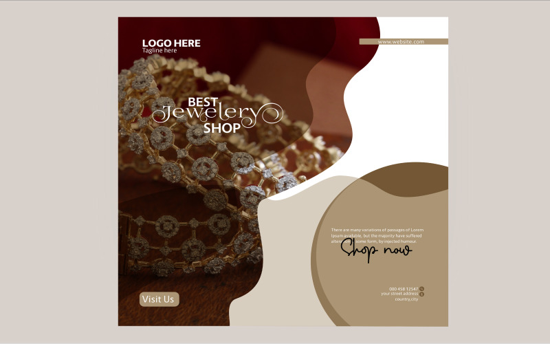 Modern Bridal jewelry Sell Instagram post design Social Media