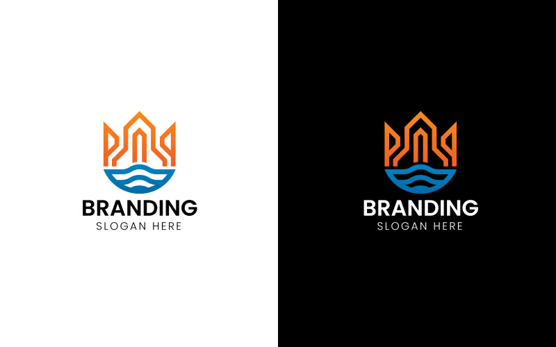 Real estate wave building logo-897 Logo Template