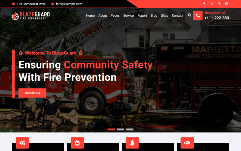 BlazeGuard – Fire Department & Firefighter React Website Template