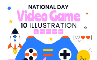 10 National Video Game Day Illustration