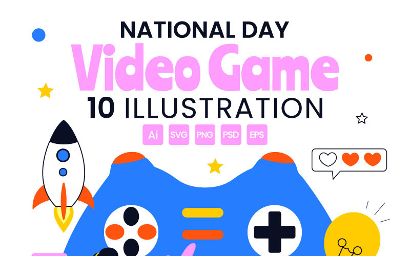10 National Video Game Day Illustration