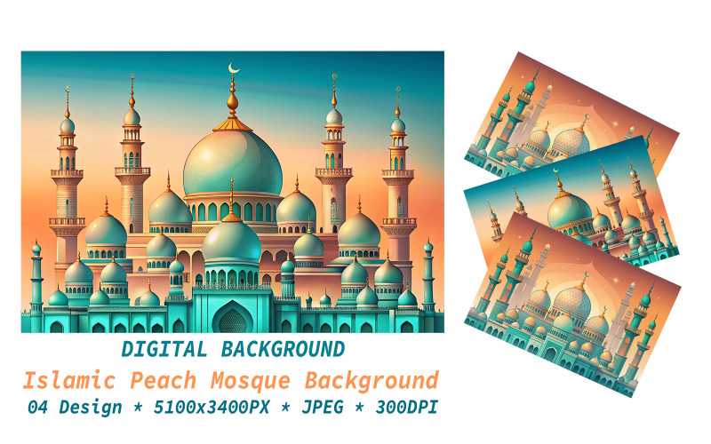 Islamic Peach Mosque Background