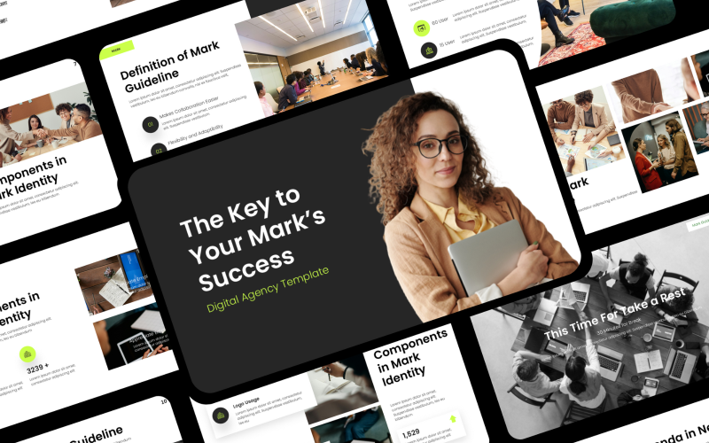 Mark - Digital Agency business Presentation Template powerpoint PowerPoint Template