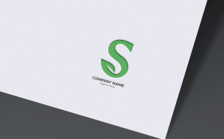 S Logo Design Concept with Leave