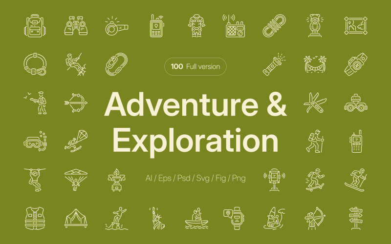 Adventure and Exploration Icon Set