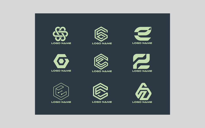Collection of Geometric Letter E Logos and Monograms for Branding Logo Template