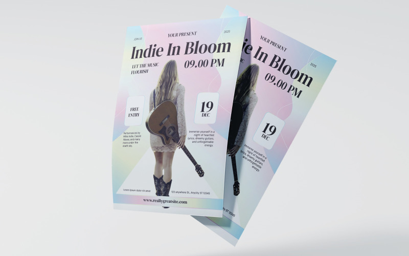 Dreamy Pastel Indie Concert Music Flyer Corporate Identity