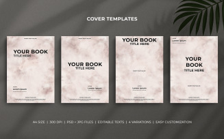 Editable A4 Book Cover Template – Minimal and Soft Pastel Brown Watercolor Design
