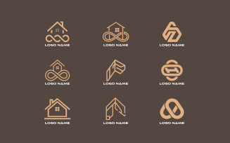 Elegant Real Estate Logo Collection with Geometric and Infinity Symbol Elements