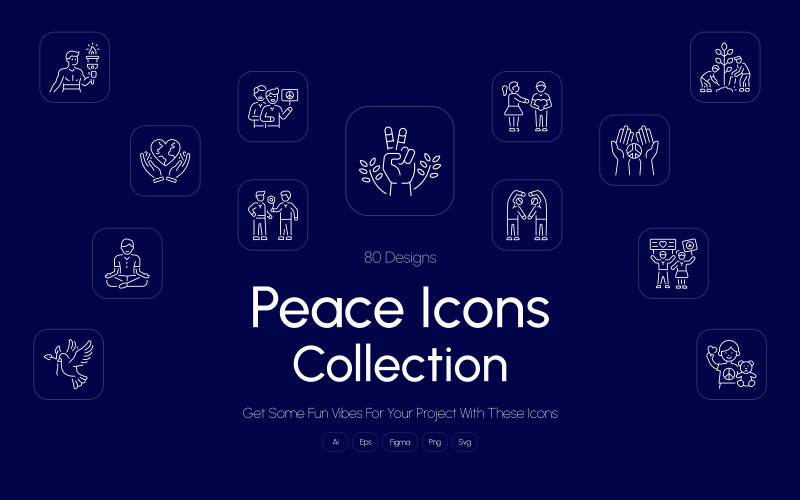 Modern Peace Icon Collection Icon Set