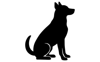 A dog silhouette vector art illustration
