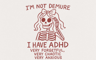 ADHD Humor PNG, Funny Skeleton Digital Download, Sublimation PNG File, Cute Sticker Design, Mental