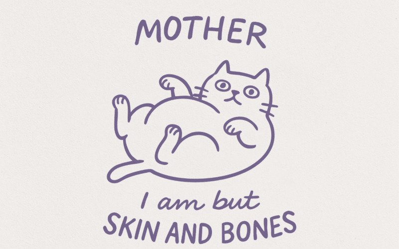 Chonky Cat Sticker, Cat Lover Sticker, Funny Cat Sticker, Cute Cat Sticker, Cat Mom Gift, Cat Dad Illustration