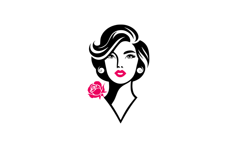 Elegant Lady Face Beauty Logo Template
