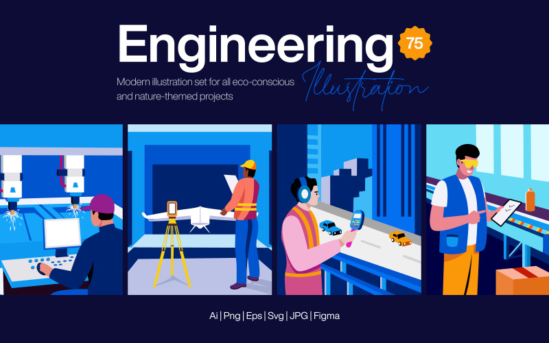 Engineering Illustration Art Set