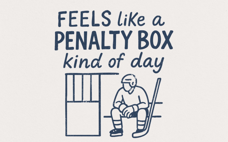 Hockey Penalty Box PNG, Funny Sports Digital Design, DIY T-Shirts, Mugs, Posters, Hockey Mom Shirt, Illustration