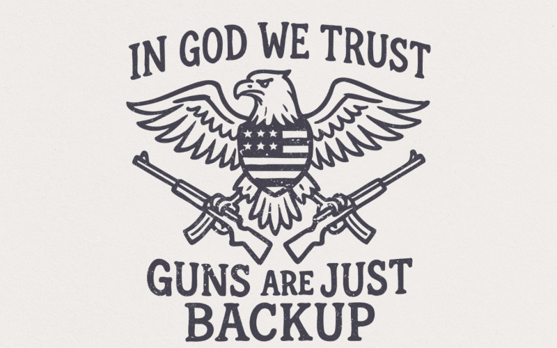 In God We Trust PNG, 4th of July PNG, Independence Day PNG, American Flag PNG, Patriotic Design, Illustration